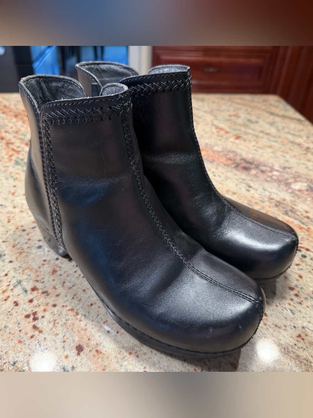 DANSKO Scout Women's Size 38 US 7.5-8 Black Leather Ankle-Boots/Comfort Clogs - Picture 2 of 15